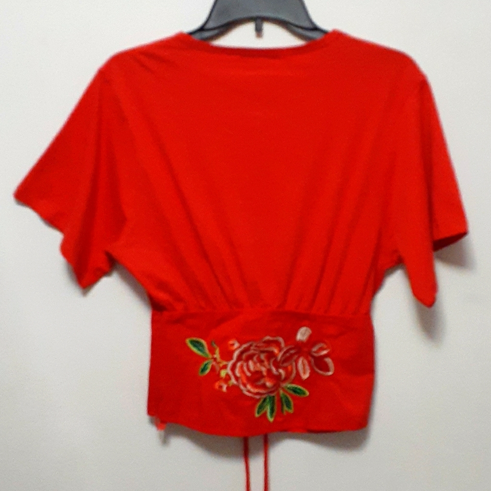 Zara Dark Orange Floral Corset Top Size Small - Picture 8 of 9